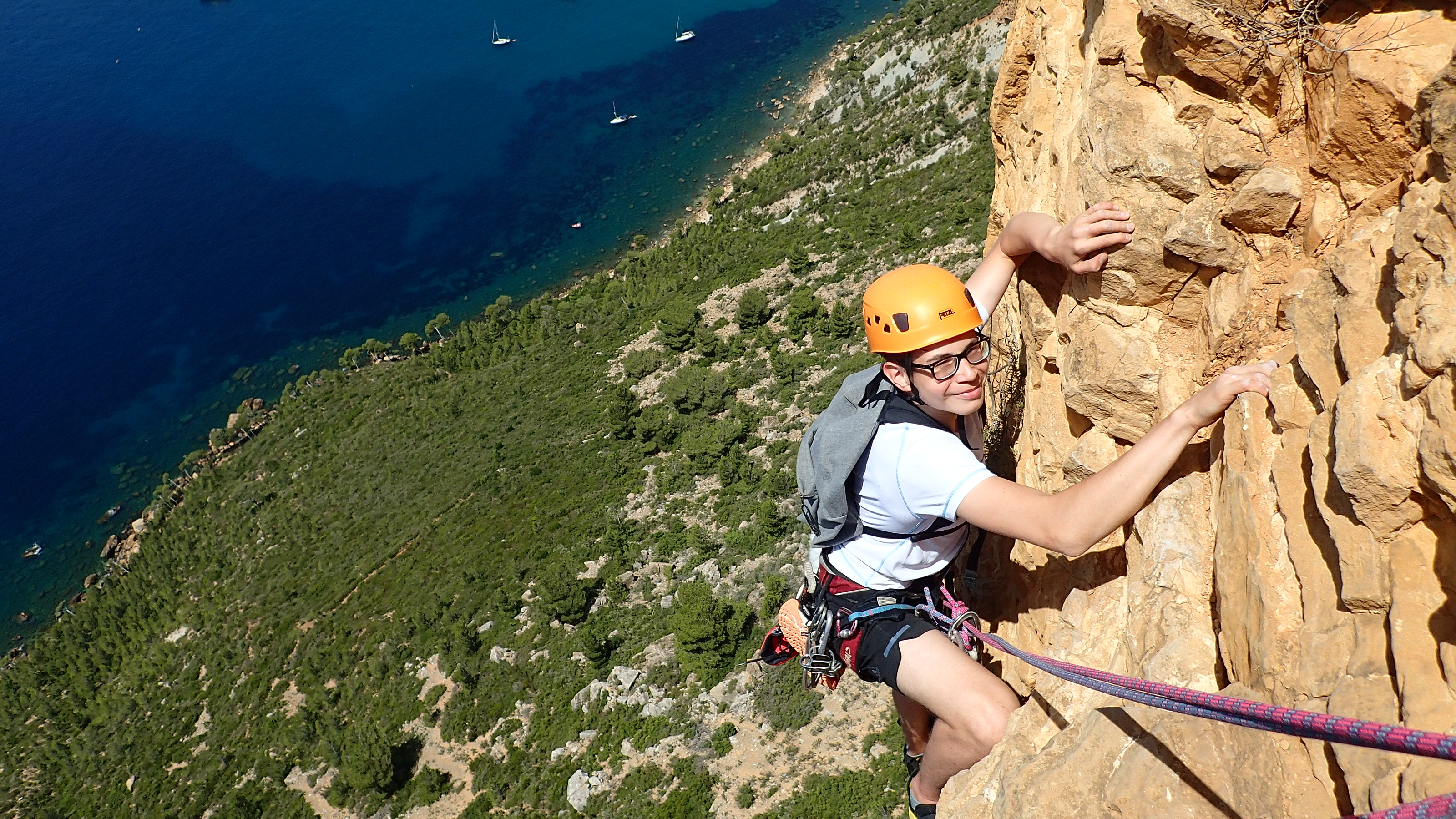 Perfectionement escalade avec Vadim à Cassis